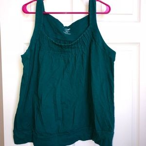 Dark Teal Pleated Tank